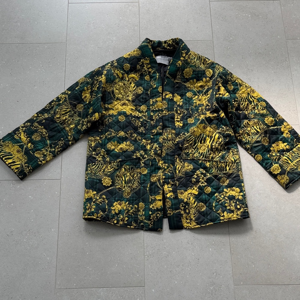 ASOS Green and Yellow Patterned Puffer Jacket - Picture 2 of 4
